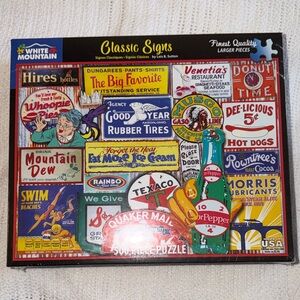 White Mountain Classic Signs Puzzle Larger Pieces 500 Piece NEW